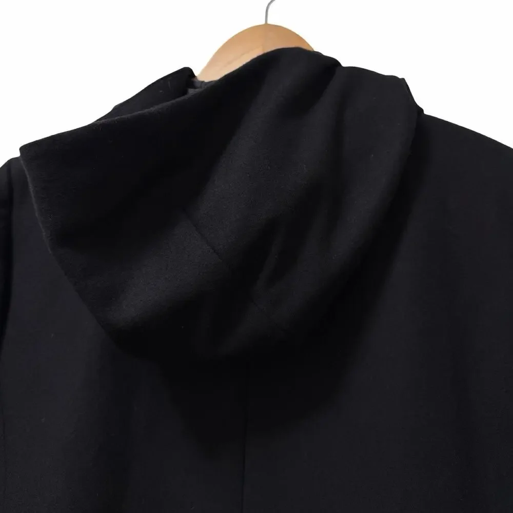 J Crew Womens Toggle Wool Blend Long Coat Size 14 Black Heavyweight Winter Coat‎ - Picture 8 of 14